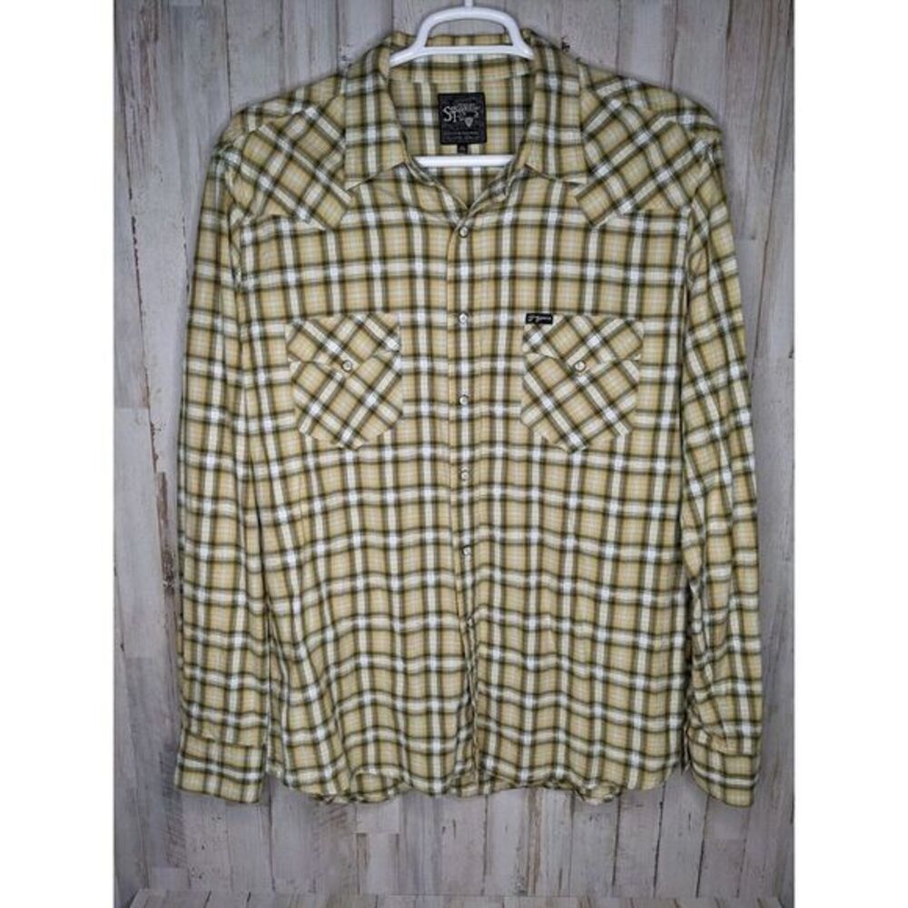 Southern‎ Thread Men's Shirt Western Wear Rockabilly Cowboy Pearl Snaps Sz XL